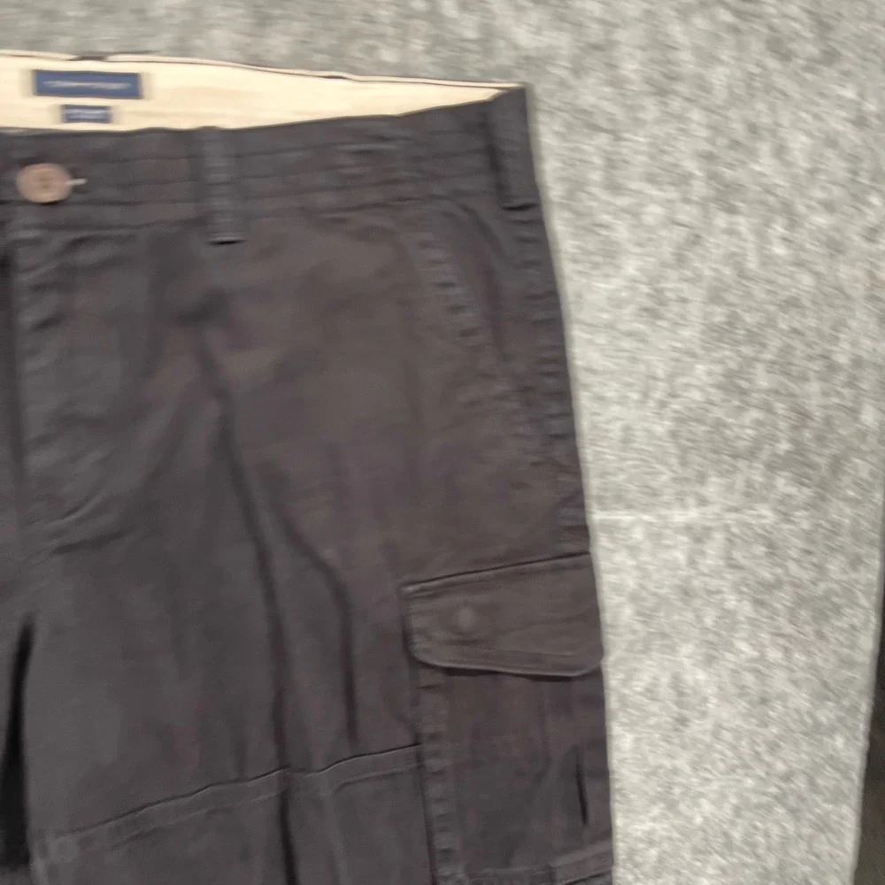 Tommy Hilfiger Cargo Shorts Mens 40 Black Cotton Twill Utility Pockets